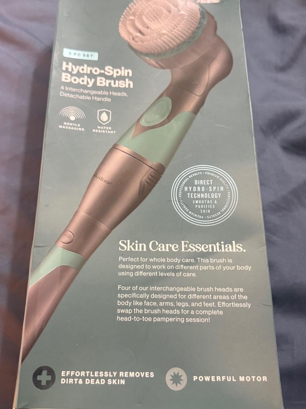 New Brookstone Hydro-Spin Body Brush Skin Care Essentials